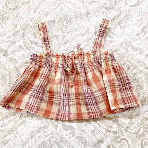 AMERICAN EAGLE Cropped Top Plaid Small NEW NWOT - Picture 2 of 7